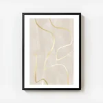 affiche avec des lignes dorees sinueuses sur fond beige texture pour une decorat avec cadre.webp