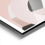 affiche avec des lignes epaisses abstraites rouges roses et noires entrelacees s aluminium.webp