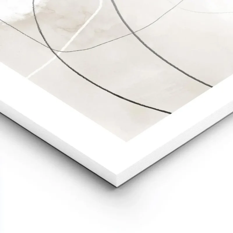 affiche avec des lignes et formes abstraites noires sur fond beige aquarelle ave lightpanel.webp