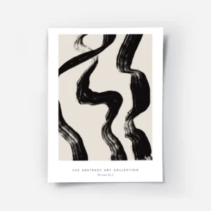 affiche avec des lignes noires epaisses et ondulantes sur un fond beige creant u.webp