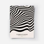 affiche avec des lignes noires ondulees sur fond beige creant un effet doptique .webp