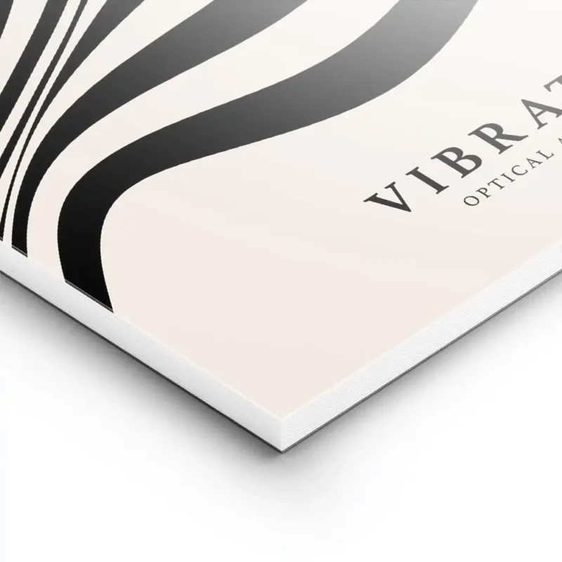 affiche avec des lignes noires ondulees sur fond beige creant un effet doptique lightpanel.webp