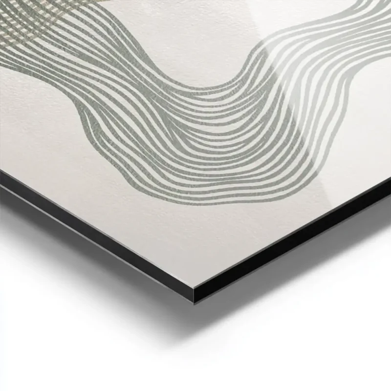 affiche avec des lignes ondulees vertes beiges et blanches formant des motifs ci aluminium.webp