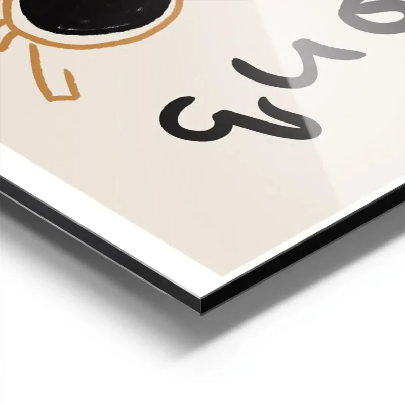 affiche avec des lunettes de soleil noires et marron et le texte je ne sais quoi aluminium.webp