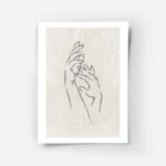 affiche avec des mains dessinees au trait noir sur un fond texture beige evoquan.webp