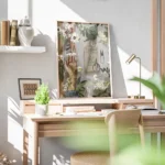 affiche avec des mains et des fleurs blanches un livre un arrosoir vert et des o bureau.webp