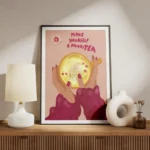 affiche avec des mains tenant une tasse de the des fleurs et le message humorist meuble.webp