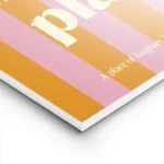 affiche avec des rayures verticales roses et oranges et le texte this is my happ lightpanel.webp