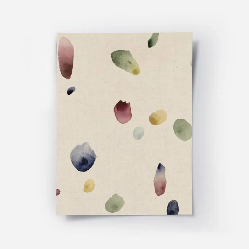 affiche avec des taches de peinture abstraites et organiques aux couleurs variee.webp