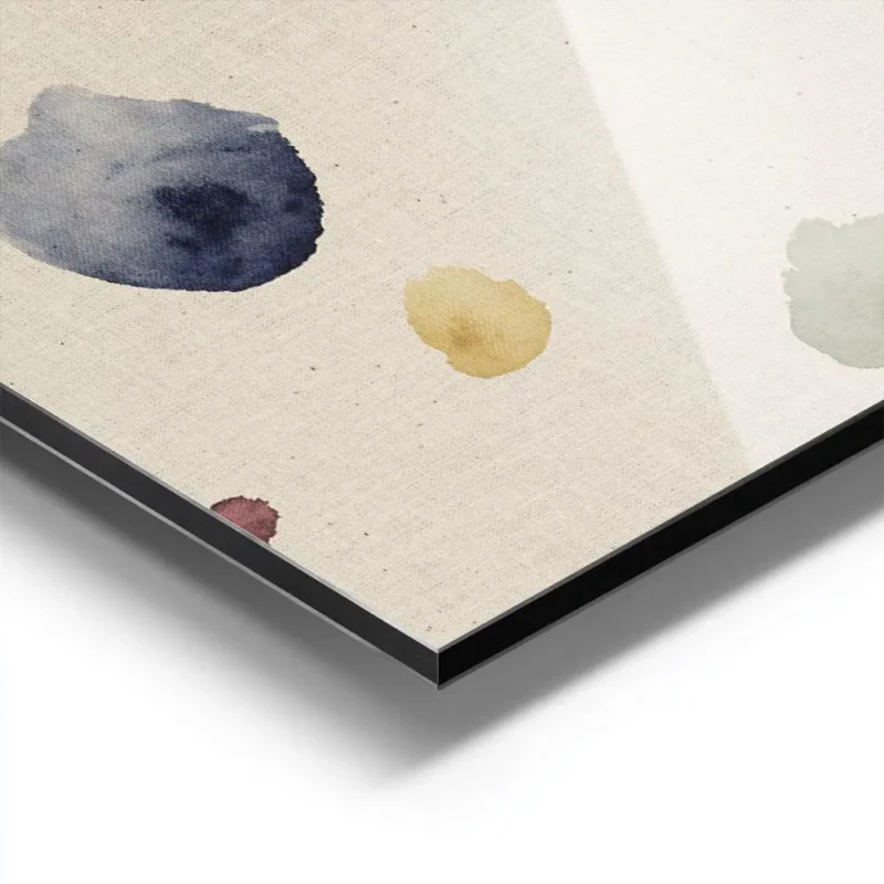affiche avec des taches de peinture abstraites et organiques aux couleurs variee aluminium.webp