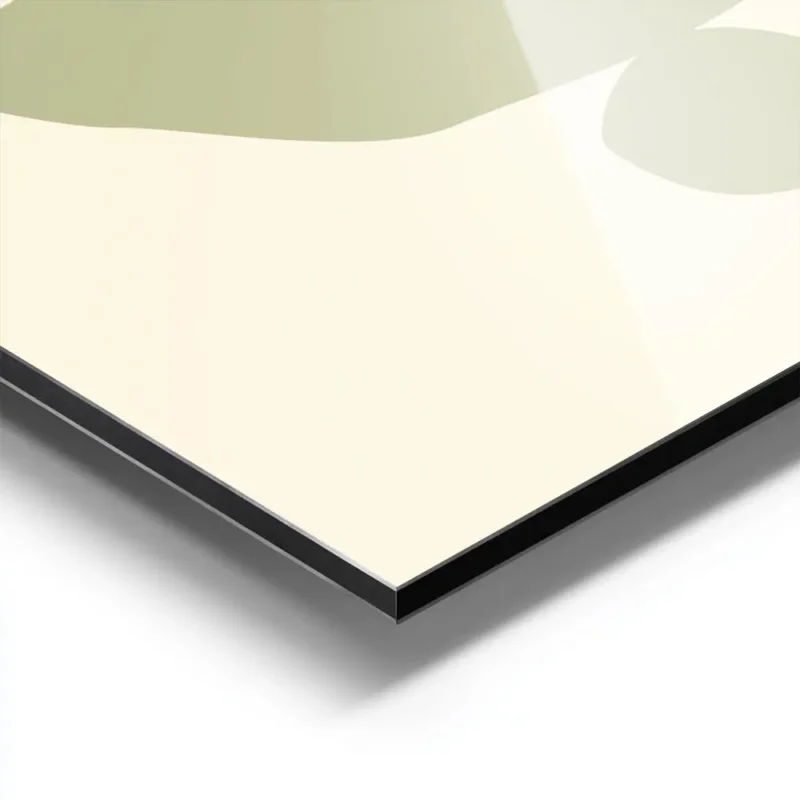 affiche avec dessin minimaliste dune plante verte dans un pot beige sur fond cre aluminium.webp