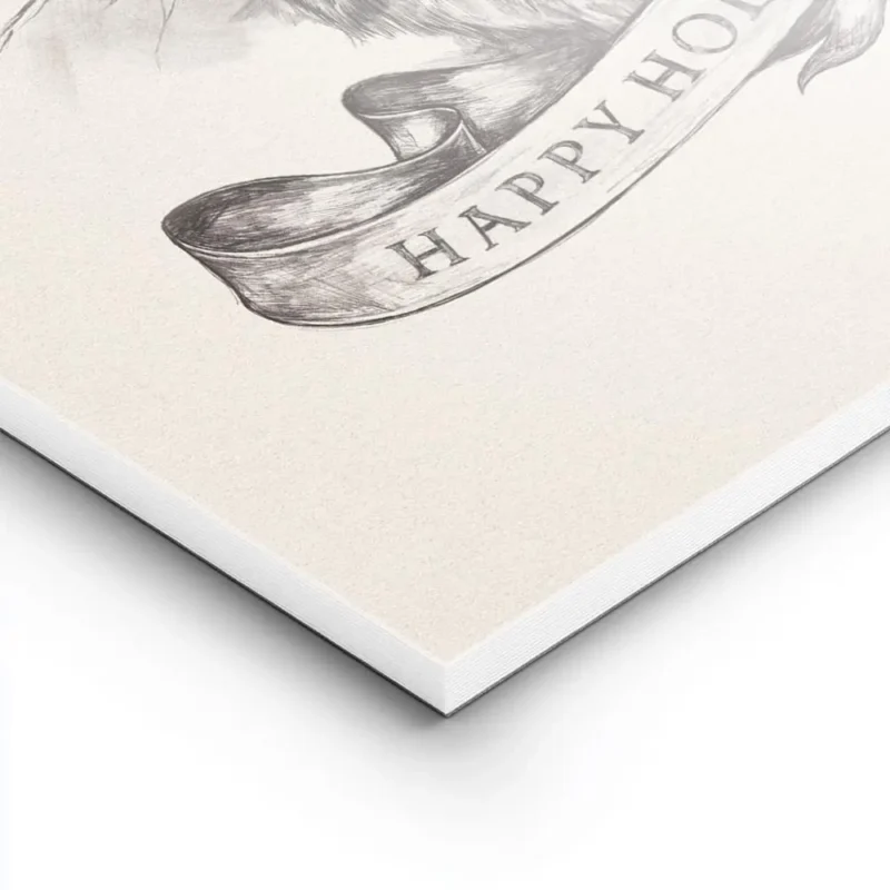 affiche avec dessin renne happy holidays sur ruban illustration detaillee en noi lightpanel.webp