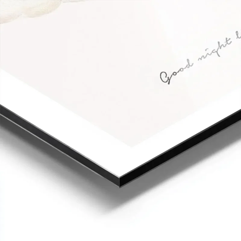 affiche avec deux cerfs endormis sur un nuage illustration animale pour chambre aluminium.webp