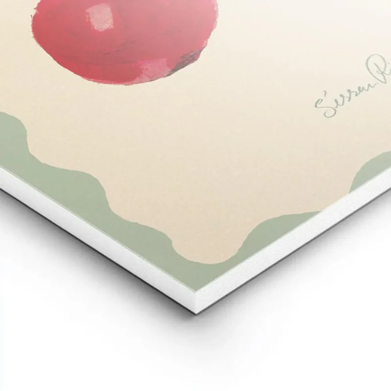 affiche avec deux cerises rouges peintes et le texte mon cheri en rouge sur un f lightpanel.webp