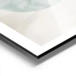 affiche avec deux feuilles de calathea en trait blanc sur un cercle vert et un f aluminium.webp