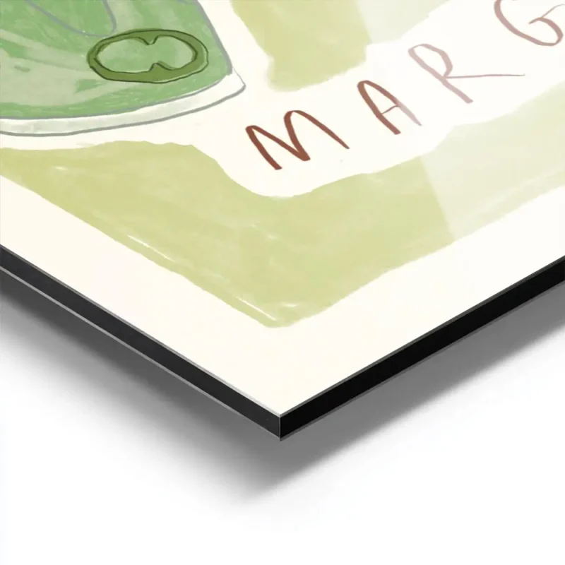 affiche avec deux verres de margarita verte lun orne dune lime lautre dun piment aluminium.webp