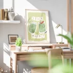 affiche avec deux verres de margarita verte lun orne dune lime lautre dun piment bureau.webp