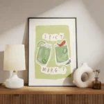 affiche avec deux verres de margarita verte lun orne dune lime lautre dun piment meuble.webp