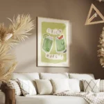 affiche avec deux verres de margarita verte lun orne dune lime lautre dun piment salon.webp