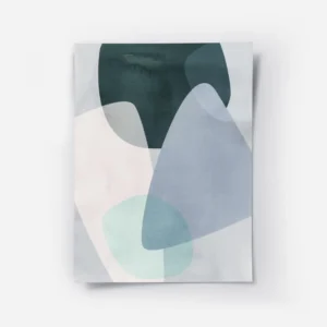affiche avec formes abstraites aux couleurs pastel bleu vert et rose sur fond cl.webp