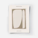 affiche avec formes abstraites beiges et marron sur fond beige typographie noire.webp