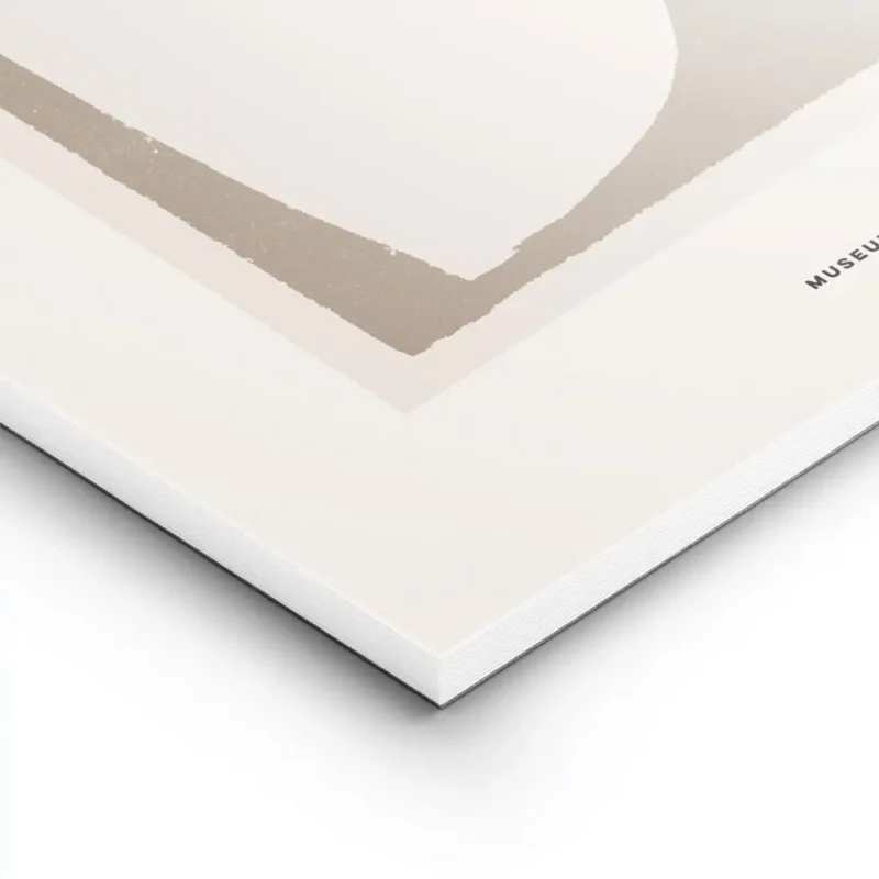 affiche avec formes abstraites beiges et marron sur fond beige typographie noire lightpanel.webp