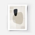 affiche avec formes abstraites en beige blanc et gris fonce sur fond texture ave.webp