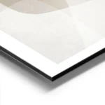affiche avec formes abstraites en beige blanc et gris fonce sur fond texture ave aluminium.webp