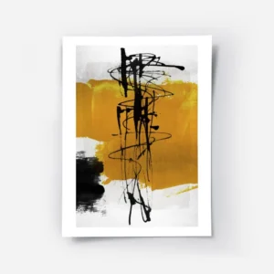 affiche avec formes abstraites en noir et jaune sur fond gris clair texture de t.webp