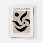 affiche avec formes abstraites noires dans un carre beige sur fond clair avec te.webp