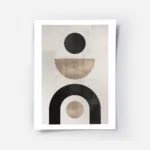 affiche avec formes abstraites noires et beiges sur fond gris beige typographie .webp