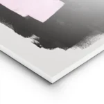 affiche avec formes abstraites noires et roses peintes a laquarelle sur fond gri lightpanel.webp