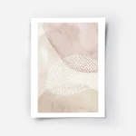 affiche avec formes abstraites roses et beiges une forme ovale texturee de point.webp