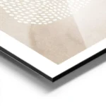 affiche avec formes abstraites roses et beiges une forme ovale texturee de point aluminium.webp