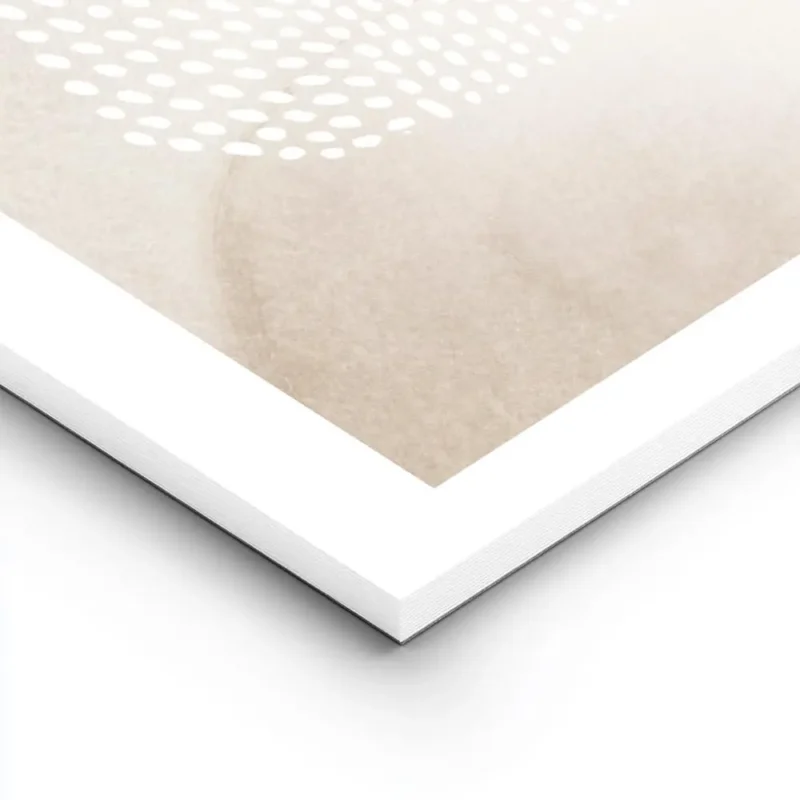 affiche avec formes abstraites roses et beiges une forme ovale texturee de point lightpanel.webp