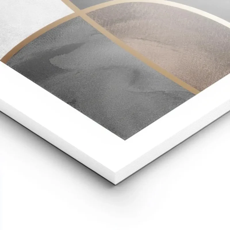 affiche avec formes aquarelles beiges marron et noires separees par des lignes d lightpanel.webp