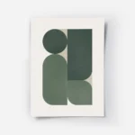 affiche avec formes geometriques vertes et rectangles sur fond beige clair.webp