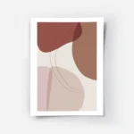 affiche avec formes graphiques abstraites et lignes courbes en tons de rose et r.webp