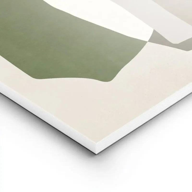 affiche avec formes graphiques vertes blanches grises et marron sur fond beige s lightpanel.webp