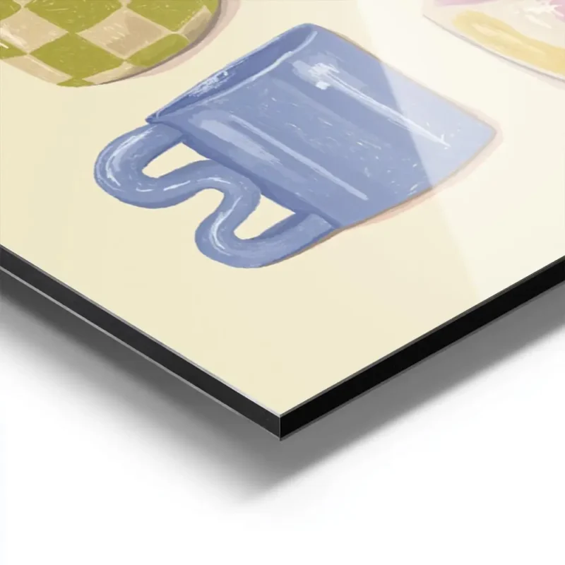affiche avec huit tasses a cafe illustrees de differentes formes et motifs et la aluminium.webp