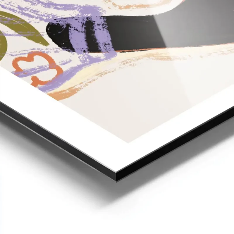 affiche avec illustration de deux mains noires aux manches fleuries et violettes aluminium.webp