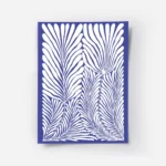 affiche avec illustration de feuilles de palmier blanches aux lignes fluides sur.webp