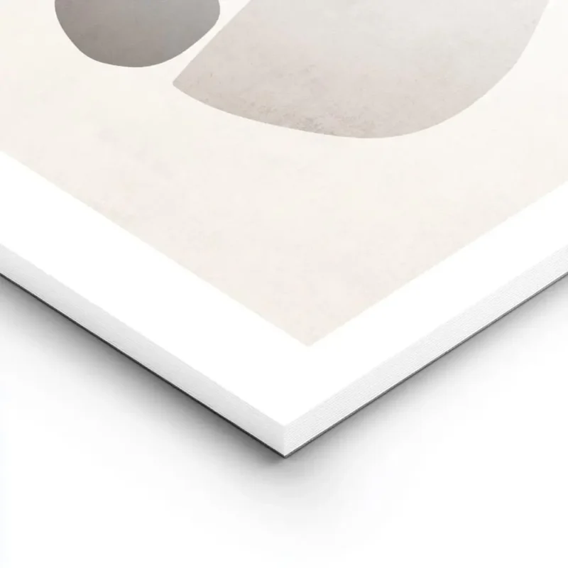 affiche avec illustration de formes abstraites et texturees en beige et gris sur lightpanel.webp