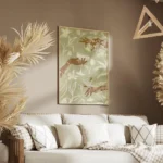 affiche avec illustration de mains tenant des verres a cocktail entourees de lys salon.webp