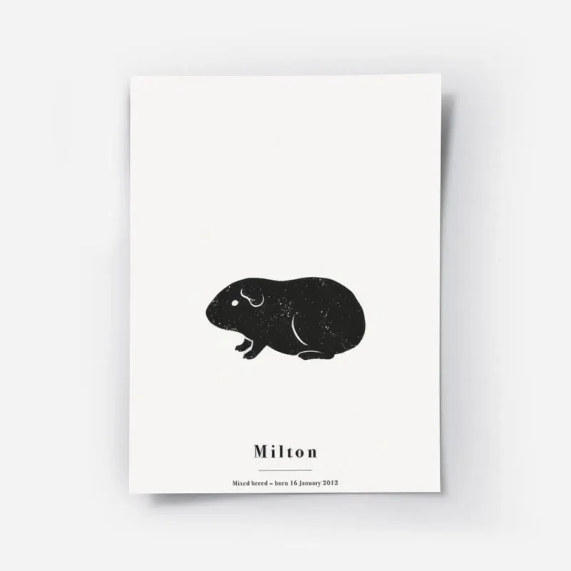 affiche avec illustration dun cochon dinde noir et blanc sur fond gris clair ave.webp