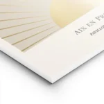 affiche avec illustration dun soleil dore et de ses rayons sur fond beige avec t lightpanel.webp