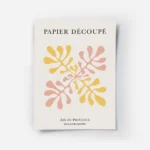 affiche avec illustration graphique de coraux abstraits rose et jaune sur fond b.webp