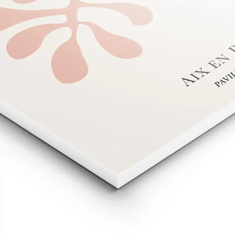 affiche avec illustration graphique de coraux abstraits rose et jaune sur fond b lightpanel.webp