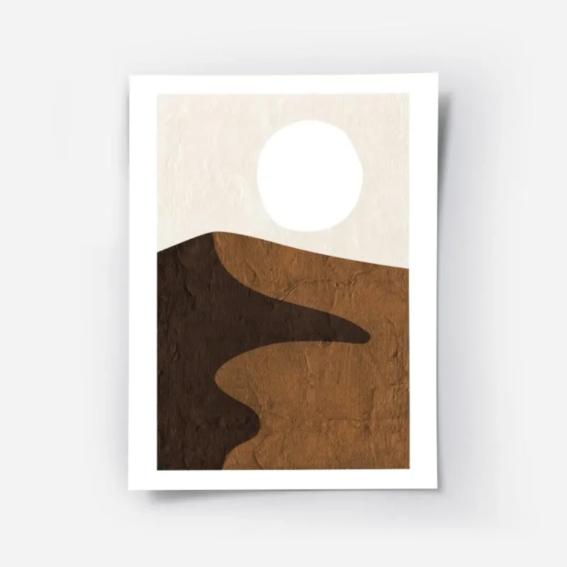 affiche avec illustration graphique de dunes de sable marron une ombre foncee et.webp