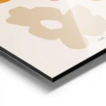 affiche avec illustration graphique de fleurs decoupees roses orange et beiges s aluminium.webp